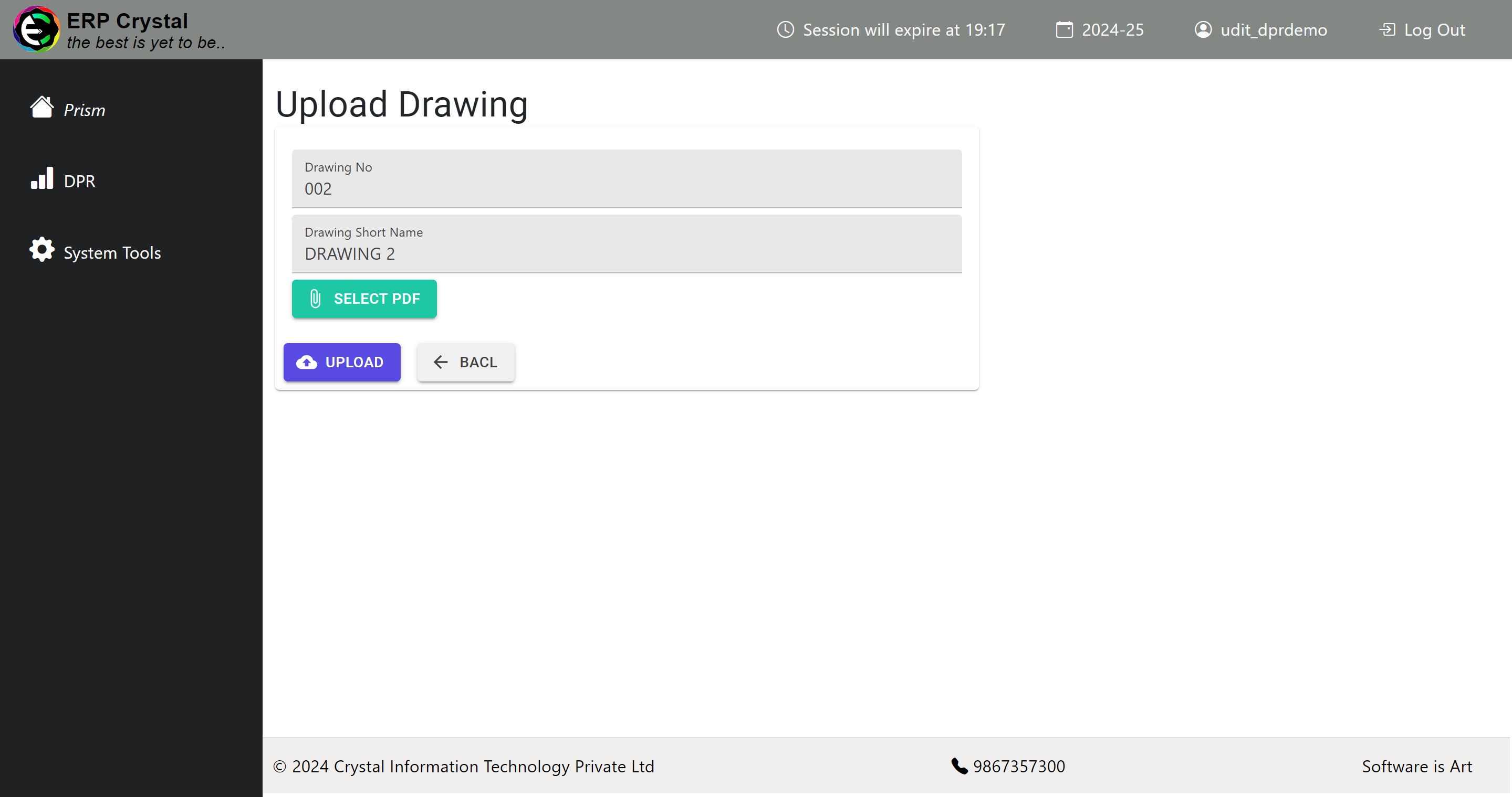 Drawing Upload Page