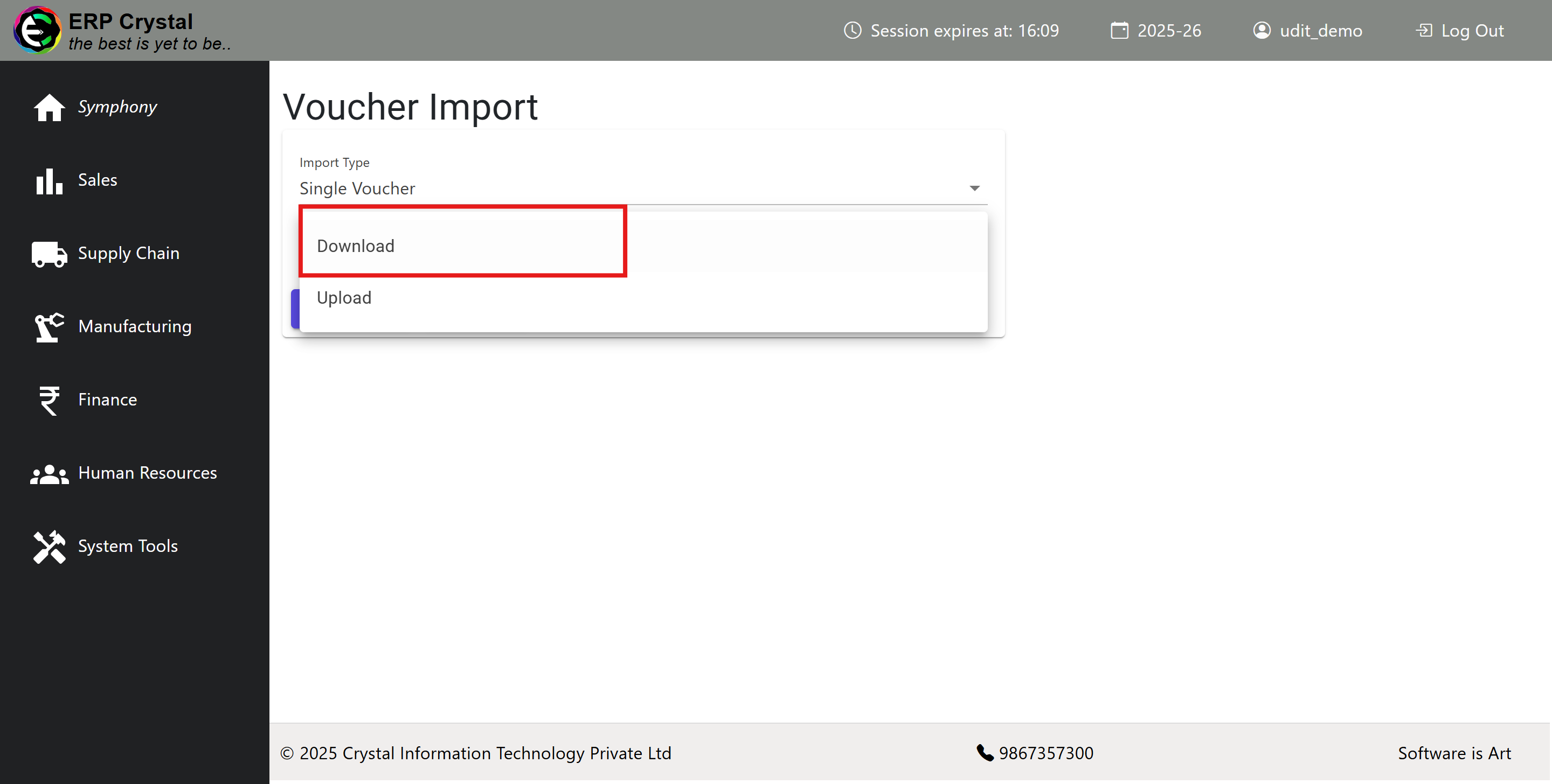 Select Operation type