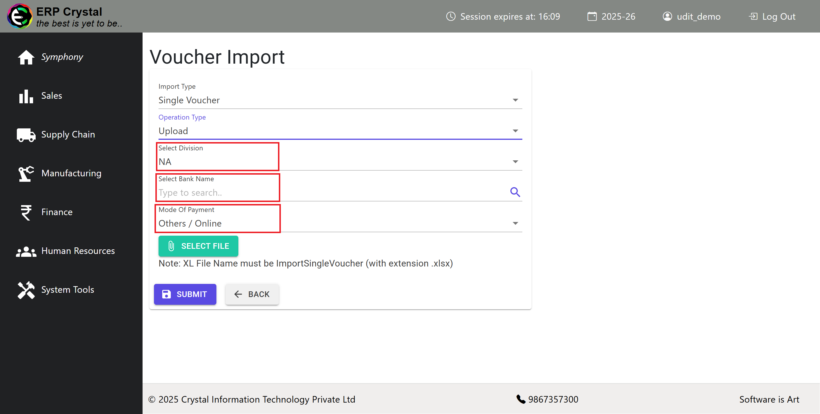 Import Single Voucher