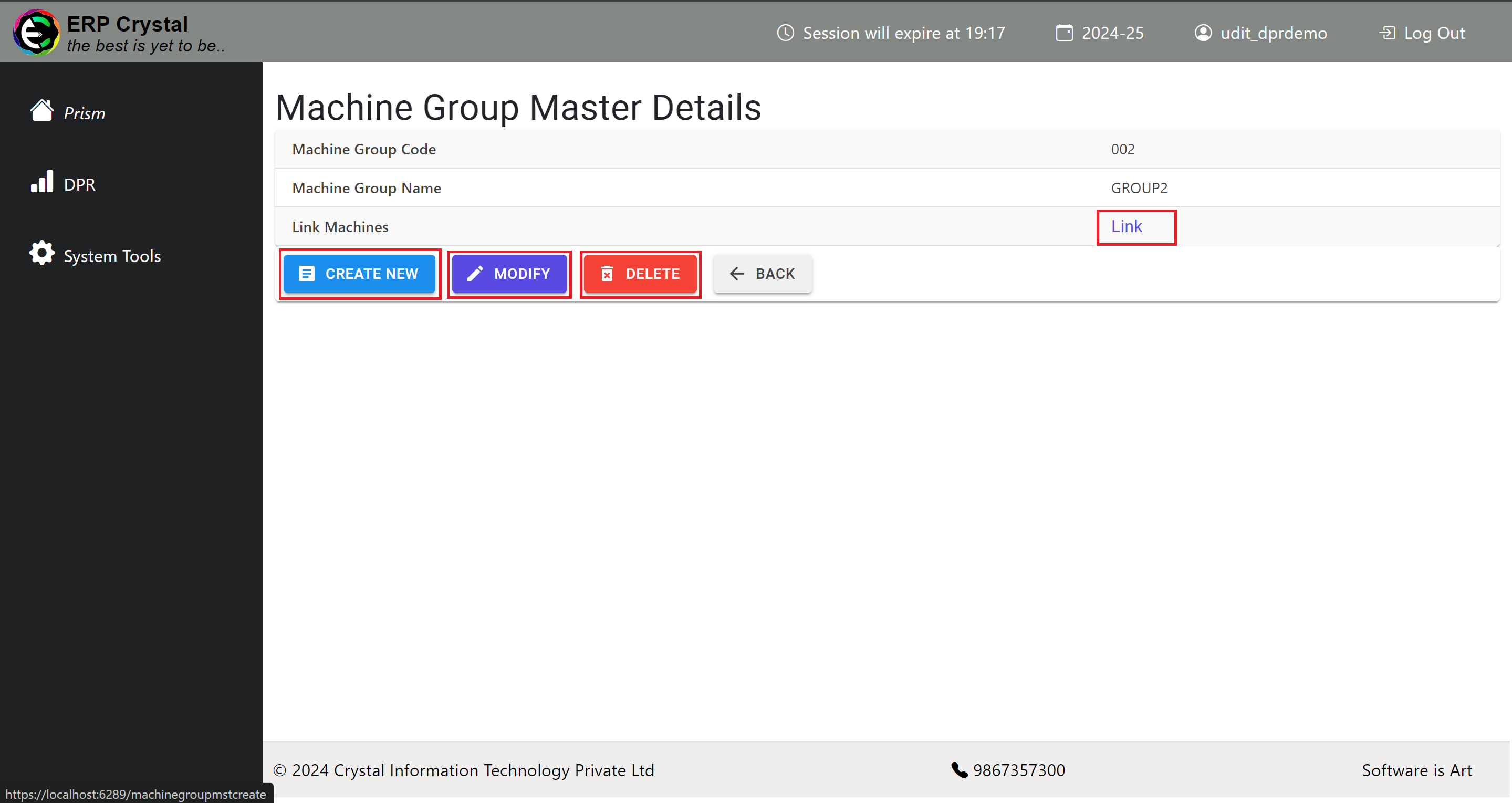 Machine Group options